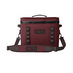 Photo of a maroon Yeti Soft Cooler