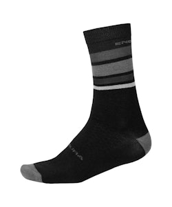 Endura | BaaBaa Merino Stripe Sock Men's | Size Large/Extra Large in Matte Black