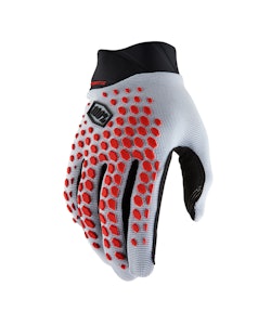 100% | Geomatic Gloves Men's | Size Large in Grey/Racer Red