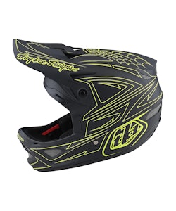 Troy Lee Designs | D3 Fiberlite Helmet Men's | Size Extra Small In Spider Stripe Gray/yellow