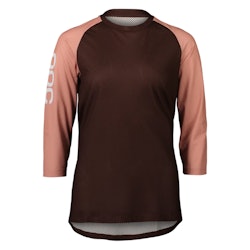 Poc | Women's Mtb Pure 3/4 Jersey | Size Large In Axinite Brown/rock Salt | Polyester