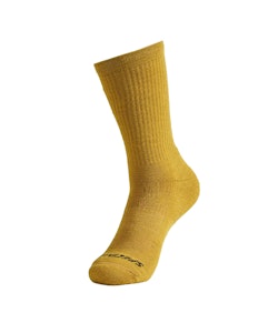 Specialized | Merino Midweight Tall Logo Sock Men's | Size Medium in Harvest Gold