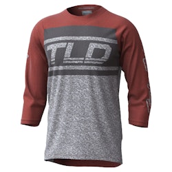Troy Lee Designs | Ruckus 3/4 Jersey Men's | Size Medium In Bars/red Clay/gray Heather | 100% Polyester