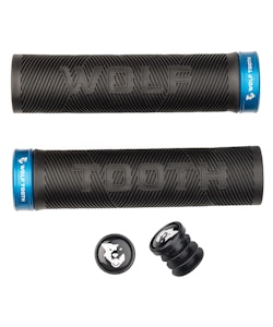 Wolf Tooth Components | Echo Lock On Grips Black Grip With Blue Collar