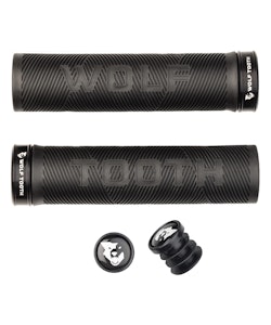 Wolf Tooth Components | Echo Lock On Grips Black Grip with Black Collar