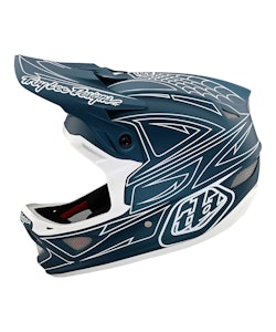 Troy Lee Designs | D3 Fiberlite Helmet Men's | Size Medium In Spider Stripe Blue