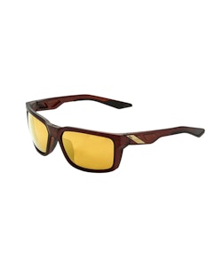 100% | Daze Cycling Sunglasses Men's in Soft Tact Rootbeer/Flash Gold Lens
