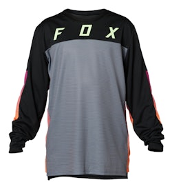 Fox Apparel | Youth Defend Ls Jersey Race Men's | Size Large In Black | Polyester