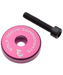 Wolf Tooth Components | Ultralight Stem Cap With Integrated Spacer | Pink | 5Mm Spacer | Aluminum