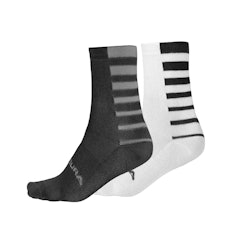 Endura | Coolmax® Stripe Socks (Twin Pack) Men's | Size Small/medium In Black