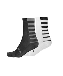 Endura | Coolmax® Stripe Socks (Twin Pack) Men's | Size Small/medium In Black