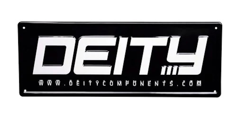 DEITY ALUMINUM SIGN 24X9" - BLACK AND WHITE