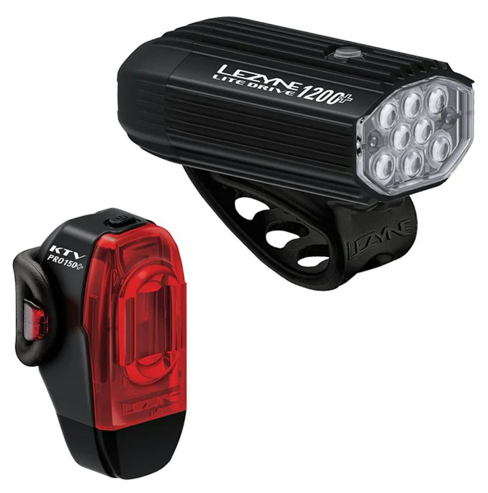 Lezyne Lite Drive 1200+ KTV Drive Pro+ LED Bike Lights Pair