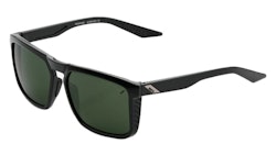 100% | Renshaw Sunglasses In Gloss Black/grey Green Lens | Rubber