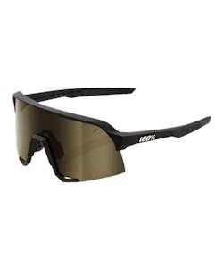 100% | S3 Sunglasses in Soft Tact Black/Soft Gold Mirror Lens