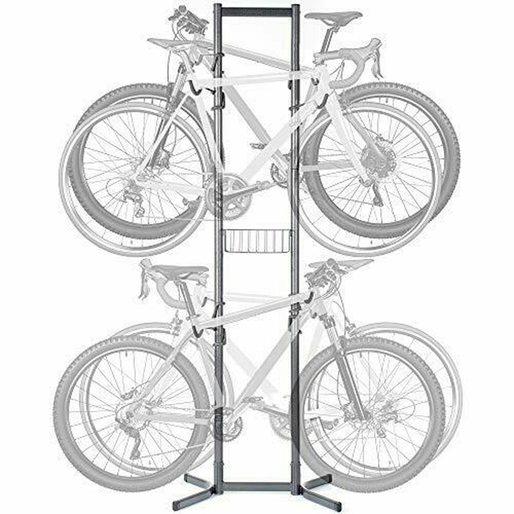 Delta 4-Bike Free Standing Rack & Basket