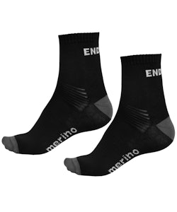 Endura | BaaBaa Merino Sock (Twin Pack) Men's | Size Large/Extra Large in Black