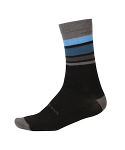 Endura | BaaBaa Merino Stripe Sock Men's | Size Large/Extra Large in Black