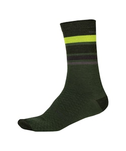 Endura | BaaBaa Merino Stripe Sock Men's | Size Large/Extra Large in Forest Green
