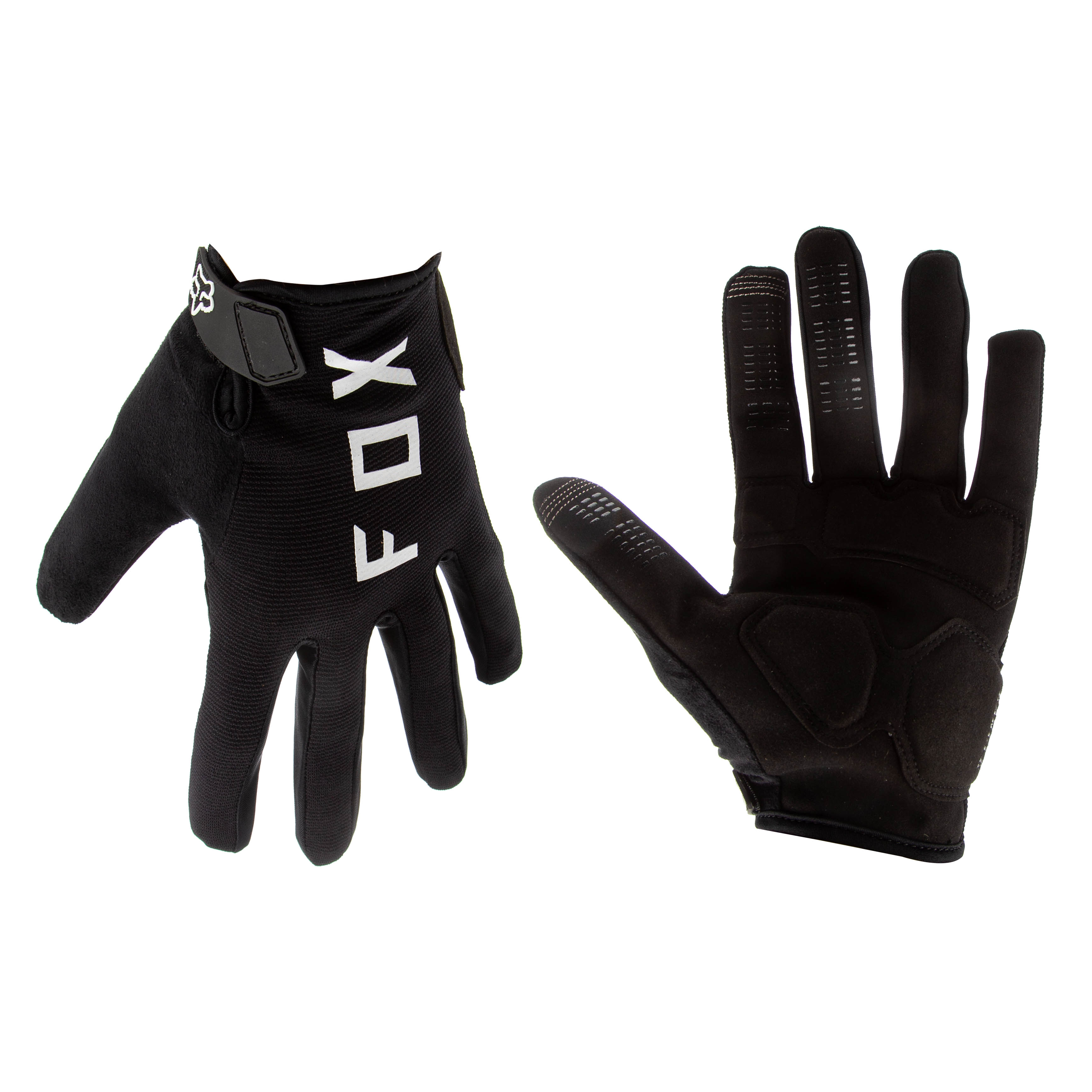 Black Ranger Gel Full Finger Gloves MTB / BMX Bicycle Fox 