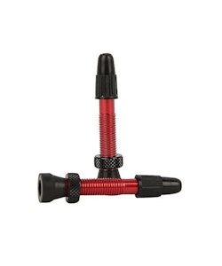 Foundation | Aluminum Tubeless Valve Stems Pair | Red | 44 mm, Removable Core