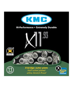 Kmc | X11.93 Chain 11 Speed Chain Silver/blk, 11 Speed, 118 Links