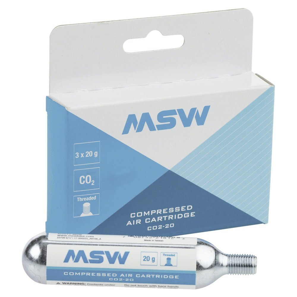 MSW CO2-20 CO2 Cartridge: 20g, 3 Pack