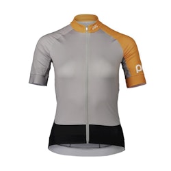 Poc | Essential Road Women's Jersey | Size Large In Granite Grey/zink Orange | Polyester