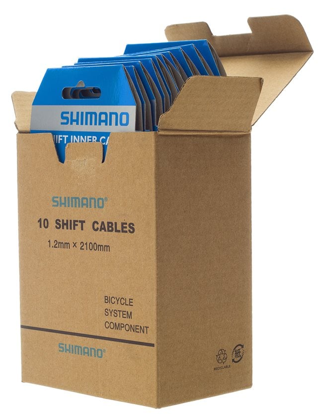 SHIMANO ZINC 2100MM BICYCLE INNER SHIFT DERAILLIEUR CABLE-2 PACK-NO PACKAGING 