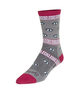 Sock Guy | All Eyes on Me Socks Men's | Size Small/Medium in Grey/Pink