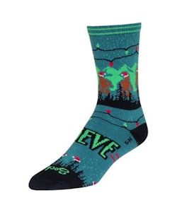 Sock Guy | Santa Squatch Socks Men's | Size Small/Medium in Blue/Black/Lime