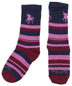 Sock Guy | Pink Unicorn | Crew Cycling Socks Women's | Size Large/Extra Large