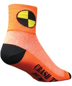 Sock Guy | Crash Test Dummy Cycling Socks Men's | Size Large/extra Large In Orange | Nylon