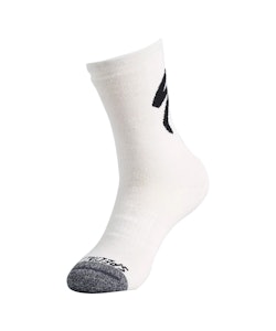 Specialized | Merino Deep Winter Tall Logo Sock Men's | Size Small In White | Polyester/elastane/polyamide