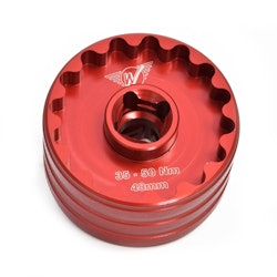 Wheels Manufacturing | Bottom Bracket Socket Tool | Red | 48.5Mm & 44Mm, 16 Notch, 1/2
