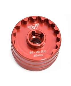 Wheels Manufacturing | Bottom Bracket Socket Tool | Red | 48.5mm & 44mm, 16 Notch, 1/2