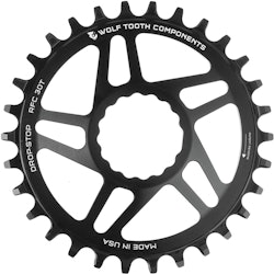 Wolf Tooth Components | Race Face Cinch Boost Chainring 32T, Cinch Direct Mount, Drop-Stop, Boost, 3Mm Offset, Black | Aluminum