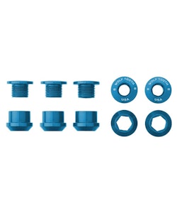 Wolf Tooth Components | Set of 5 Chainring Bolts+Nuts | Blue | 6mm