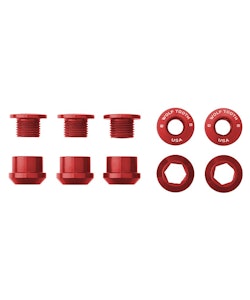 Wolf Tooth Components | Set of 5 Chainring Bolts+Nuts | Red | 6mm