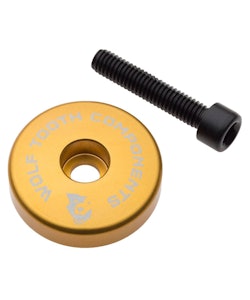 Wolf Tooth Components | Ultralight Stem Cap with Integrated Spacer | Gold | 5mm Spacer | Aluminum