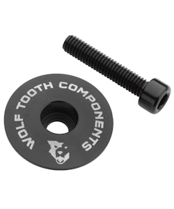 Wolf Tooth Components | Ultralight Stem Cap And Bolt | Black | 1 1/8