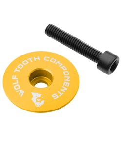 Wolf Tooth Components | Ultralight Stem Cap and Bolt | Gold | 1 1/8