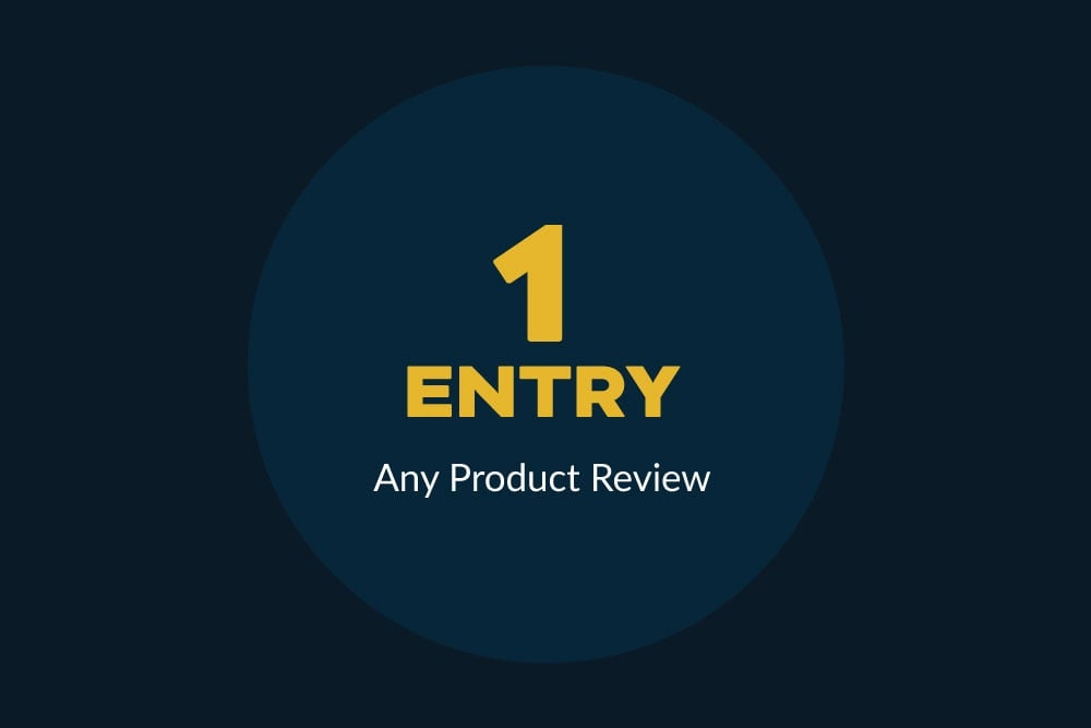 Leave a product review to enter today